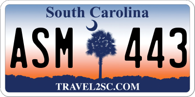 SC license plate ASM443