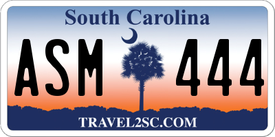 SC license plate ASM444