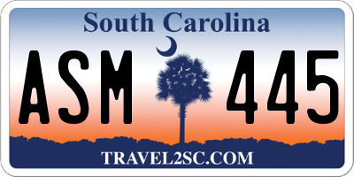 SC license plate ASM445