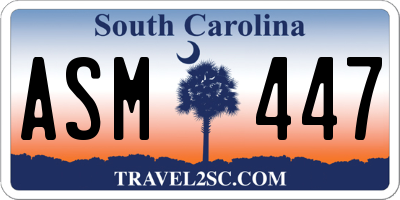 SC license plate ASM447