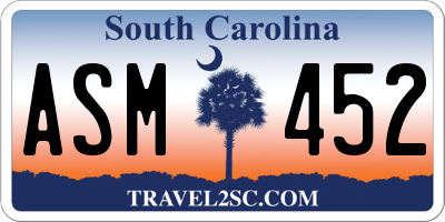 SC license plate ASM452