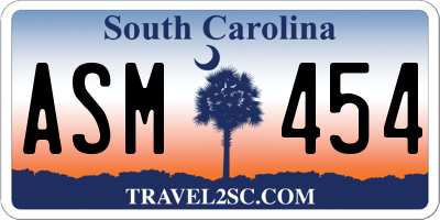 SC license plate ASM454