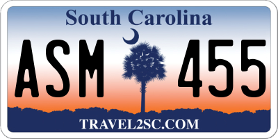 SC license plate ASM455