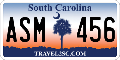 SC license plate ASM456