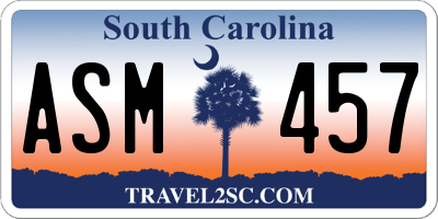 SC license plate ASM457