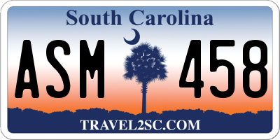 SC license plate ASM458