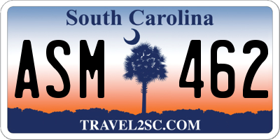 SC license plate ASM462