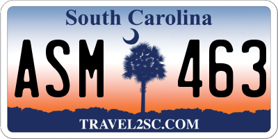 SC license plate ASM463
