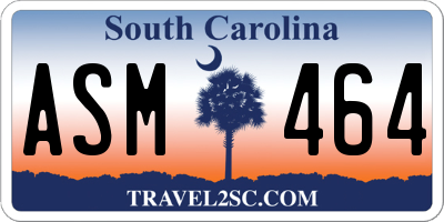 SC license plate ASM464