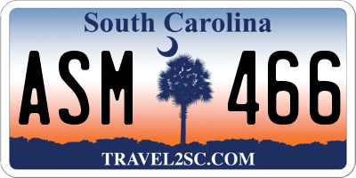 SC license plate ASM466