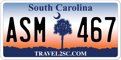 SC license plate ASM467