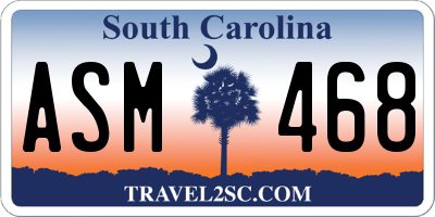 SC license plate ASM468