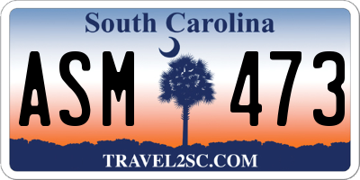 SC license plate ASM473