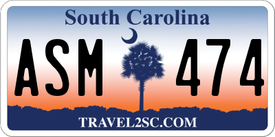 SC license plate ASM474