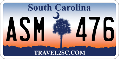SC license plate ASM476