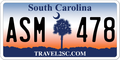 SC license plate ASM478