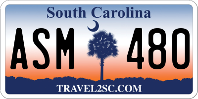 SC license plate ASM480