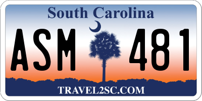 SC license plate ASM481