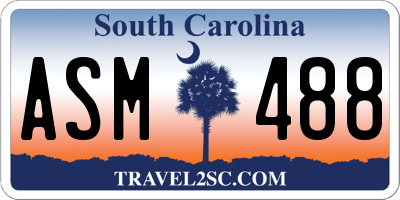 SC license plate ASM488