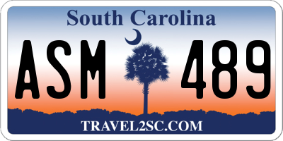 SC license plate ASM489