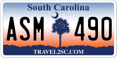 SC license plate ASM490