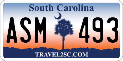 SC license plate ASM493