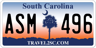 SC license plate ASM496