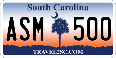 SC license plate ASM500