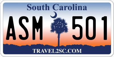 SC license plate ASM501