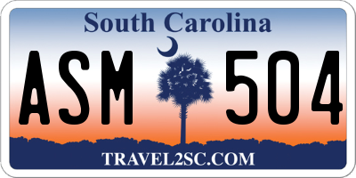 SC license plate ASM504