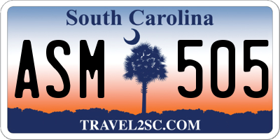 SC license plate ASM505