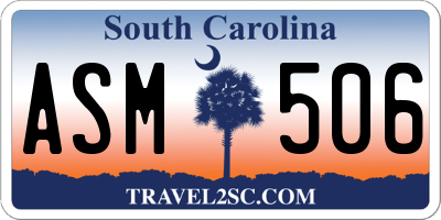 SC license plate ASM506