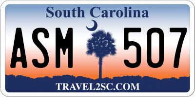 SC license plate ASM507