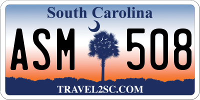 SC license plate ASM508
