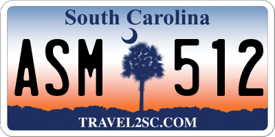 SC license plate ASM512