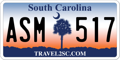 SC license plate ASM517