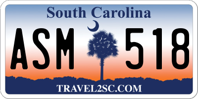 SC license plate ASM518