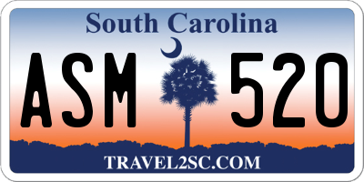 SC license plate ASM520
