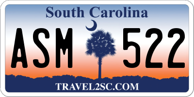SC license plate ASM522