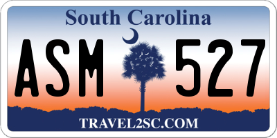 SC license plate ASM527