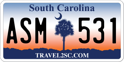 SC license plate ASM531