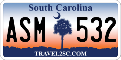 SC license plate ASM532
