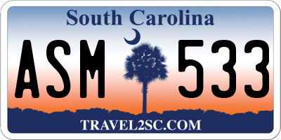 SC license plate ASM533