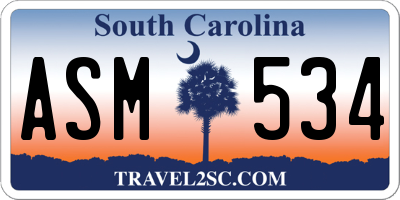 SC license plate ASM534
