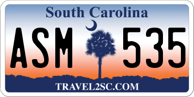 SC license plate ASM535