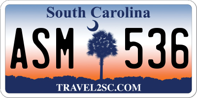 SC license plate ASM536