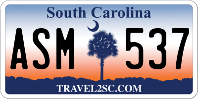 SC license plate ASM537