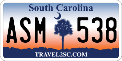 SC license plate ASM538