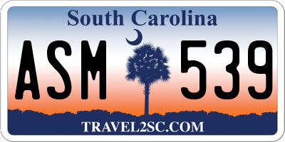SC license plate ASM539