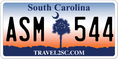 SC license plate ASM544